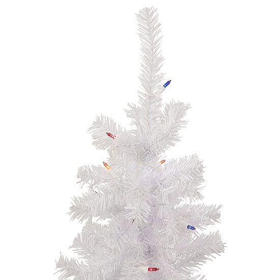 Northlight Woodbury White Slim Artificial  Multi Lights 3 Foot Pre-Lit Pine Christmas Tree