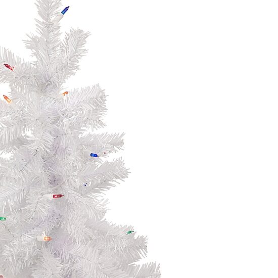 Northlight Woodbury White Slim Artificial  Multi Lights 3 Foot Pre-Lit Pine Christmas Tree