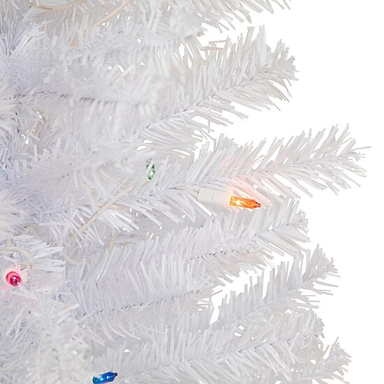 Northlight Woodbury White Slim Artificial  Multi Lights 3 Foot Pre-Lit Pine Christmas Tree