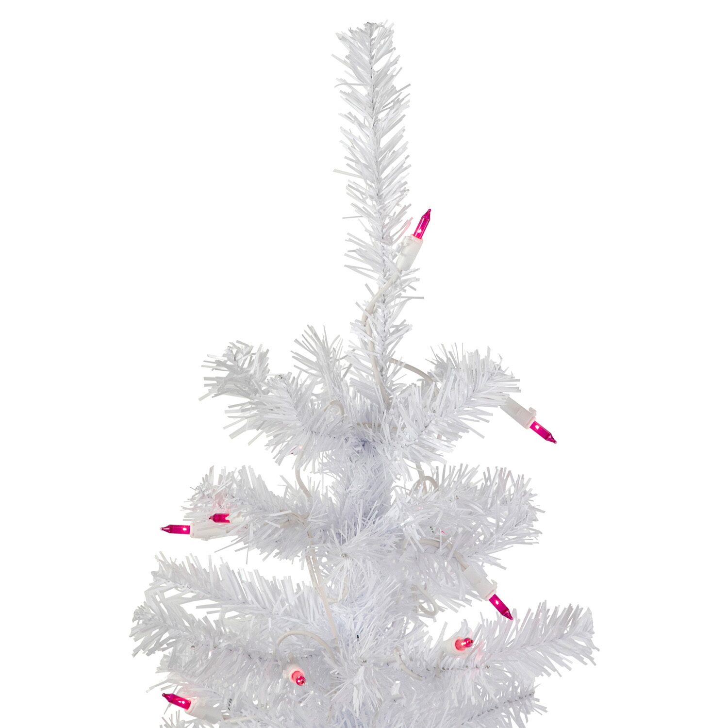Northlight Woodbury White Slim Artificial  Pink Lights 3 Foot Pre-Lit Pine Christmas Tree