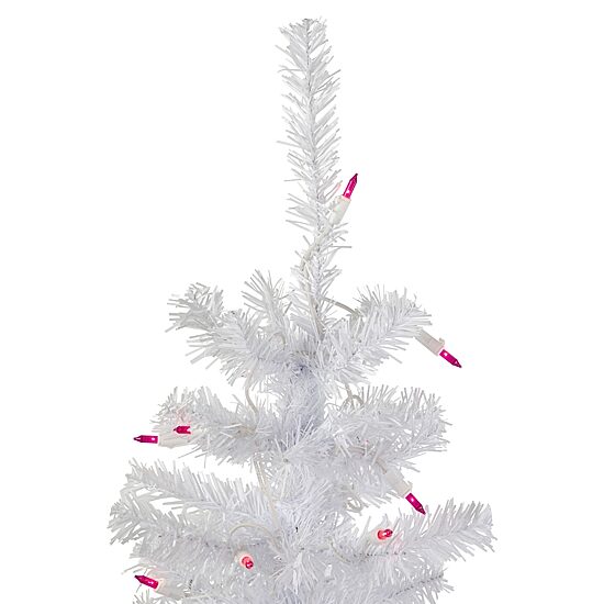 Northlight Woodbury White Slim Artificial  Pink Lights 3 Foot Pre-Lit Pine Christmas Tree