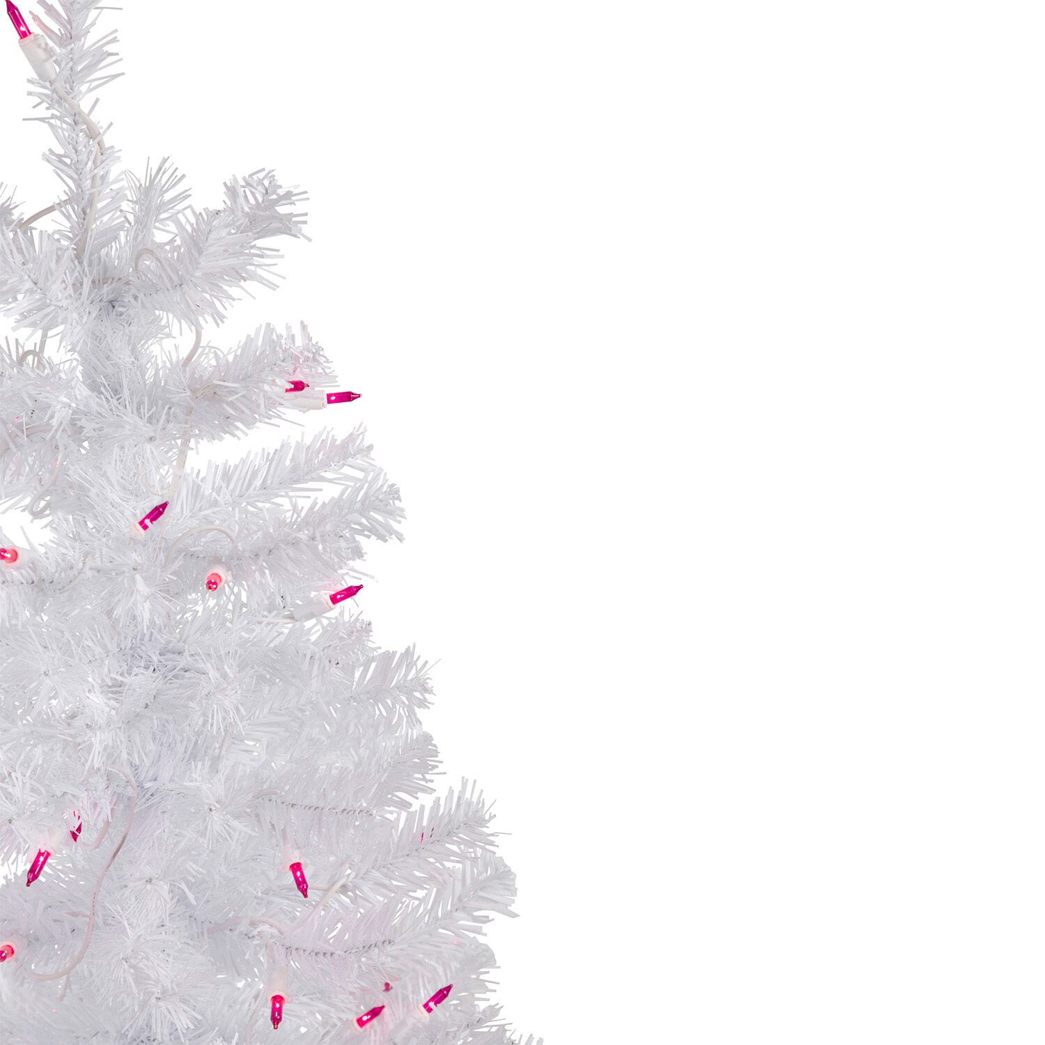 Northlight Woodbury White Slim Artificial  Pink Lights 3 Foot Pre-Lit Pine Christmas Tree