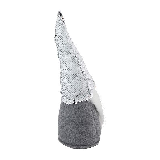 Northlight 14in Gray Standing Christmas  With Silver Flip Sequin Hat Christmas Gnome