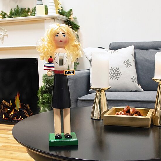 Northlight 14in Black And White Wooden Teacher Christmas Nutcracker