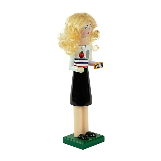 Northlight 14in Black And White Wooden Teacher Christmas Nutcracker
