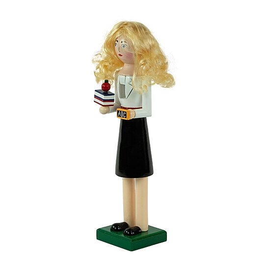 Northlight 14in Black And White Wooden Teacher Christmas Nutcracker