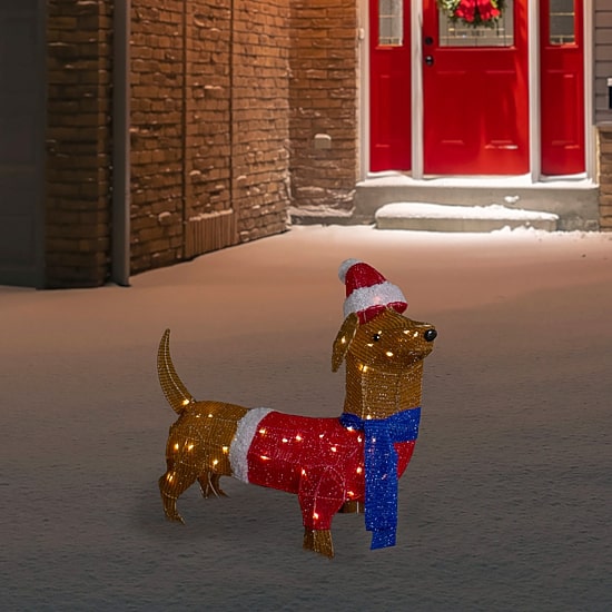 Northlight 26in Led Lighted Dachshund Dog Christmas Yard Art