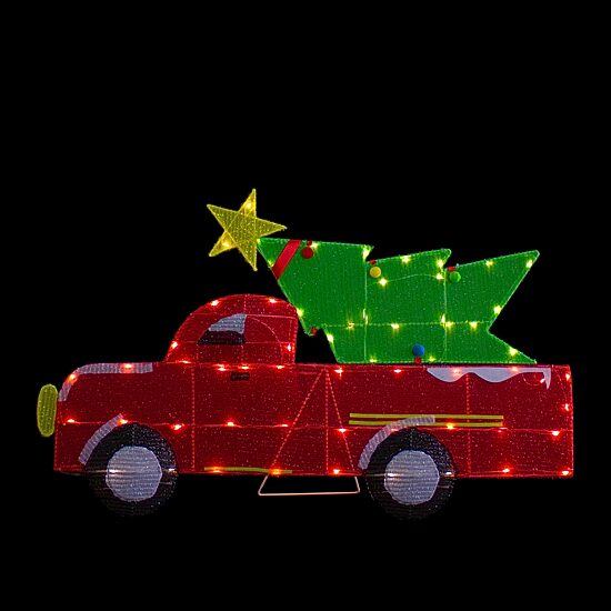 Northlight 36in Led Lighted Red Truck With Tree Christmas Yard Art