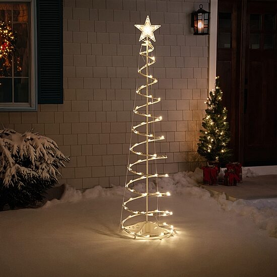 Northlight 6ft Led Lighted Spiral Cone Tree  Warm White Lights Christmas Yard Art