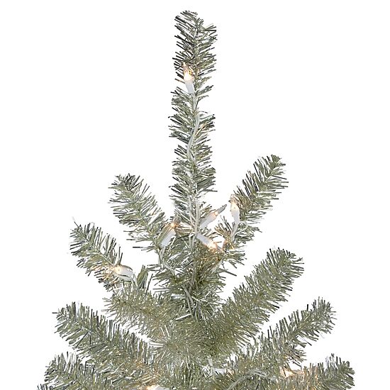 Northlight Metallic Sheer Champagne Artificial Tinsel Clear Lights 9 Foot Pre-Lit Christmas Tree