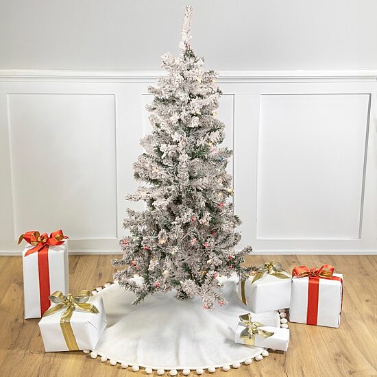 Northlight Medium Heavily Artificial  Multicolor Lights 4 1/2 Foot Pre-Lit Pine Christmas Tree