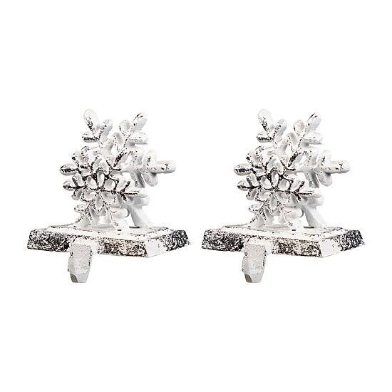 Northlight 12.5in Silver Snowflake 3-pc. Christmas Stocking Holder