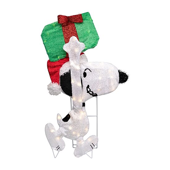 Northlight 32in Lighted Peanuts Snoopy With Present Christmas Yard Art