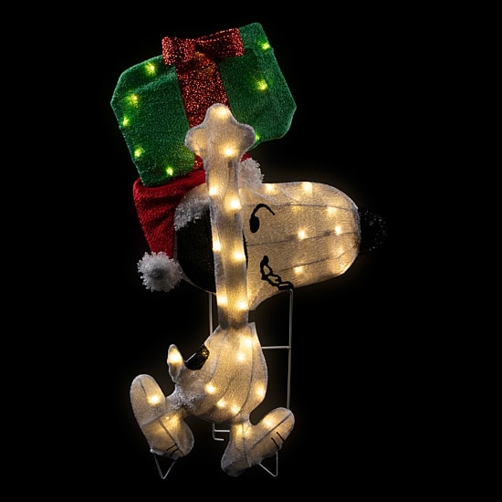 Northlight 32in Lighted Peanuts Snoopy With Present Christmas Yard Art