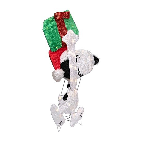 Northlight 32in Lighted Peanuts Snoopy With Present Christmas Yard Art