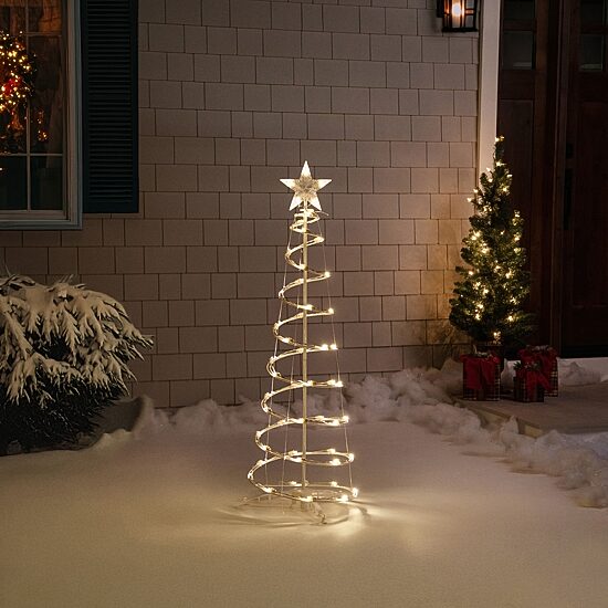 Northlight 4ft Led Lighted Spiral Cone Tree  Warm White Lights Christmas Yard Art