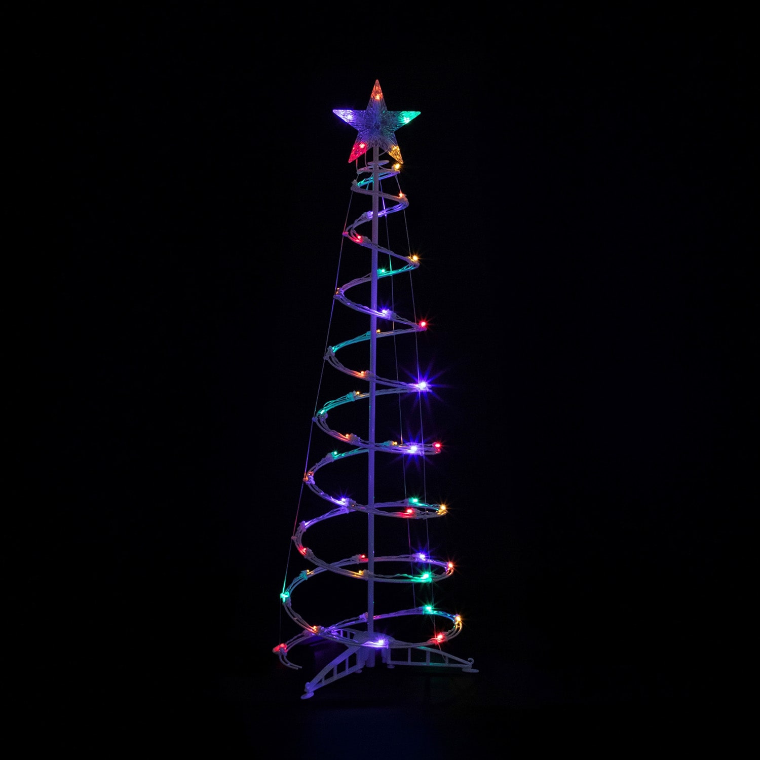 Northlight 4ft Led Lighted Spiral Cone Tree  Multi Lights Christmas Yard Art