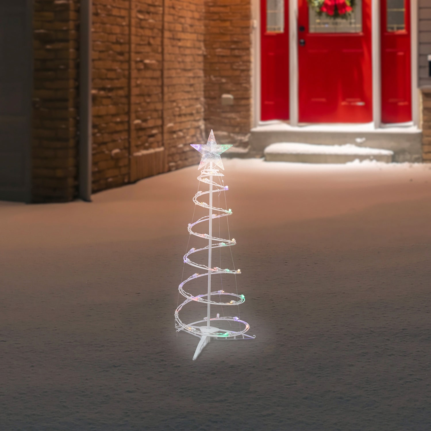 Northlight 3ft Led Lighted Spiral Cone Tree  Multi Lights Christmas Yard Art