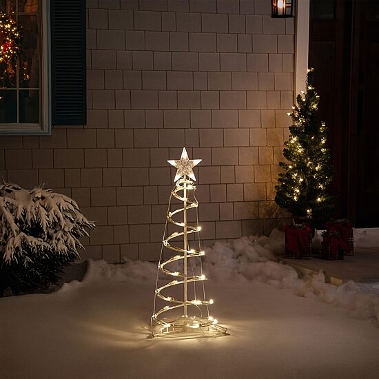 Northlight 3ft Led Lighted Spiral Cone Tree  Warm White Lights Christmas Yard Art