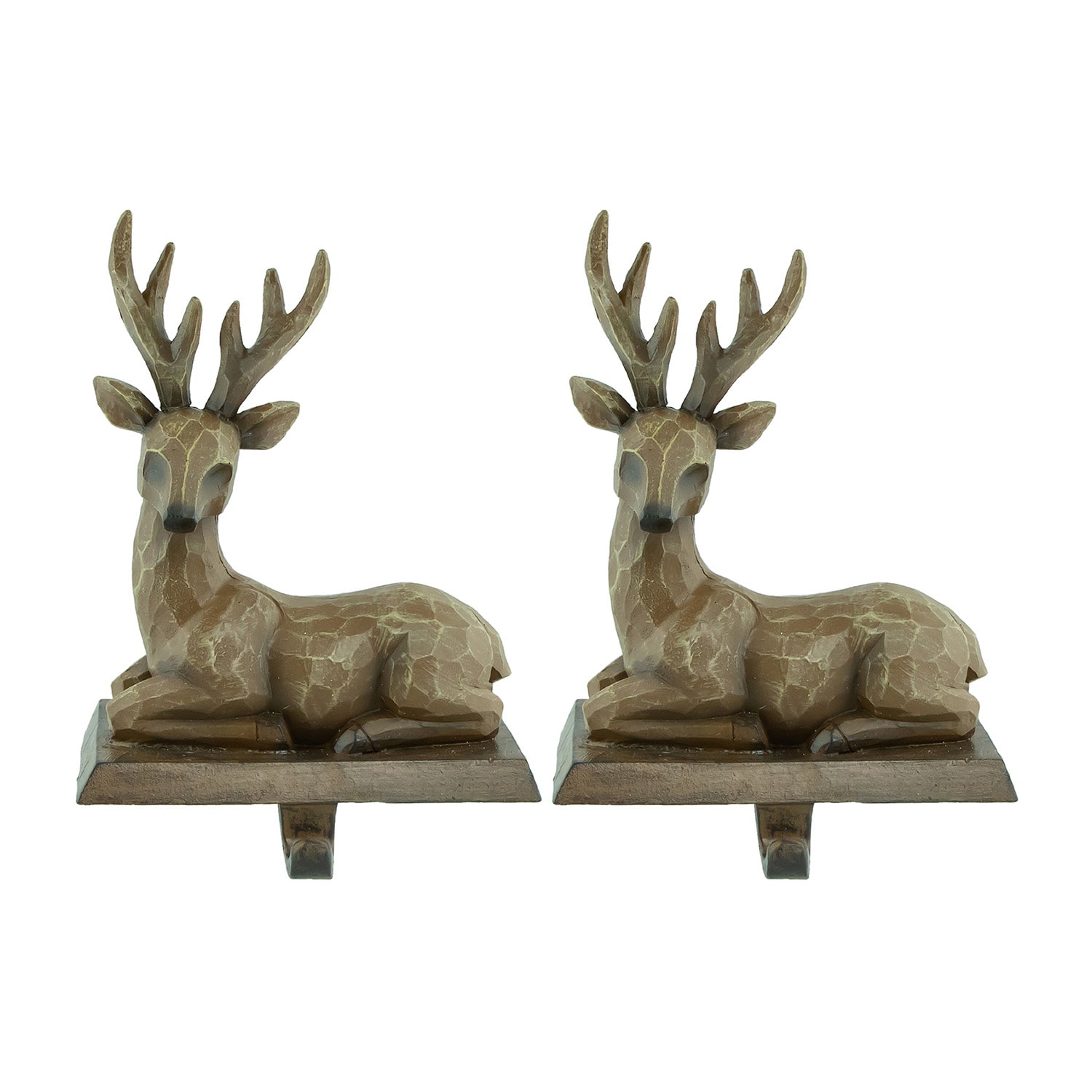 Northlight Brown Reindeer 7.25in 2-pc. Christmas Stocking Holder
