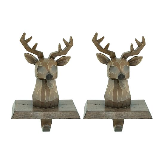 Northlight Brown Reindeer Head 5.75in 2-pc. Christmas Stocking Holder