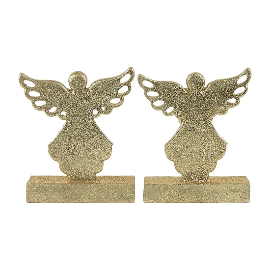 Northlight Gold Angel Glittered 5.5in 2-pc. Christmas Stocking Holder