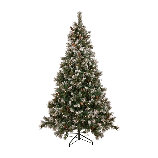 Northlight Snow Valley 7 1/2 Foot Pre-Lit Pine Christmas Tree