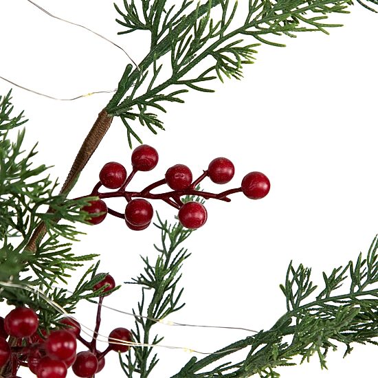 Northlight Berries And Pine Potted 3 Foot Pre-Lit Pine Christmas Tree