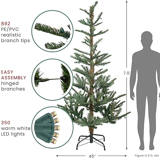Northlight Nordmann Fir 7 1/2 Foot Pre-Lit Fir Christmas Tree