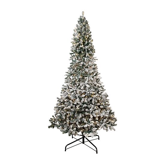 Northlight Slim Flocked Pine 9 Foot Pre-Lit Pine Christmas Tree