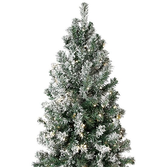 Northlight Slim Flocked Pine 9 Foot Pre-Lit Pine Christmas Tree