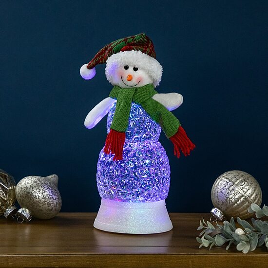 Northlight 11in Led Acrylic Snowman Christmas Snow Globe