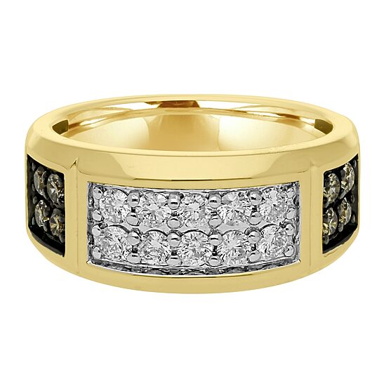 Mens 1 CT. T.W. Natural White Diamond 10K Gold Fashion Ring