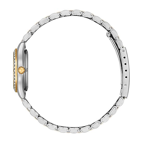 Citizen Quartz Womens Crystal Accent Two Tone Stainless Steel Bracelet Watch Eq0539-56y
