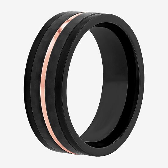 Mens 8MM Stainless Steel Wedding Band