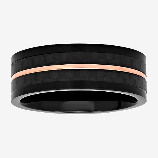 Mens 8MM Stainless Steel Wedding Band