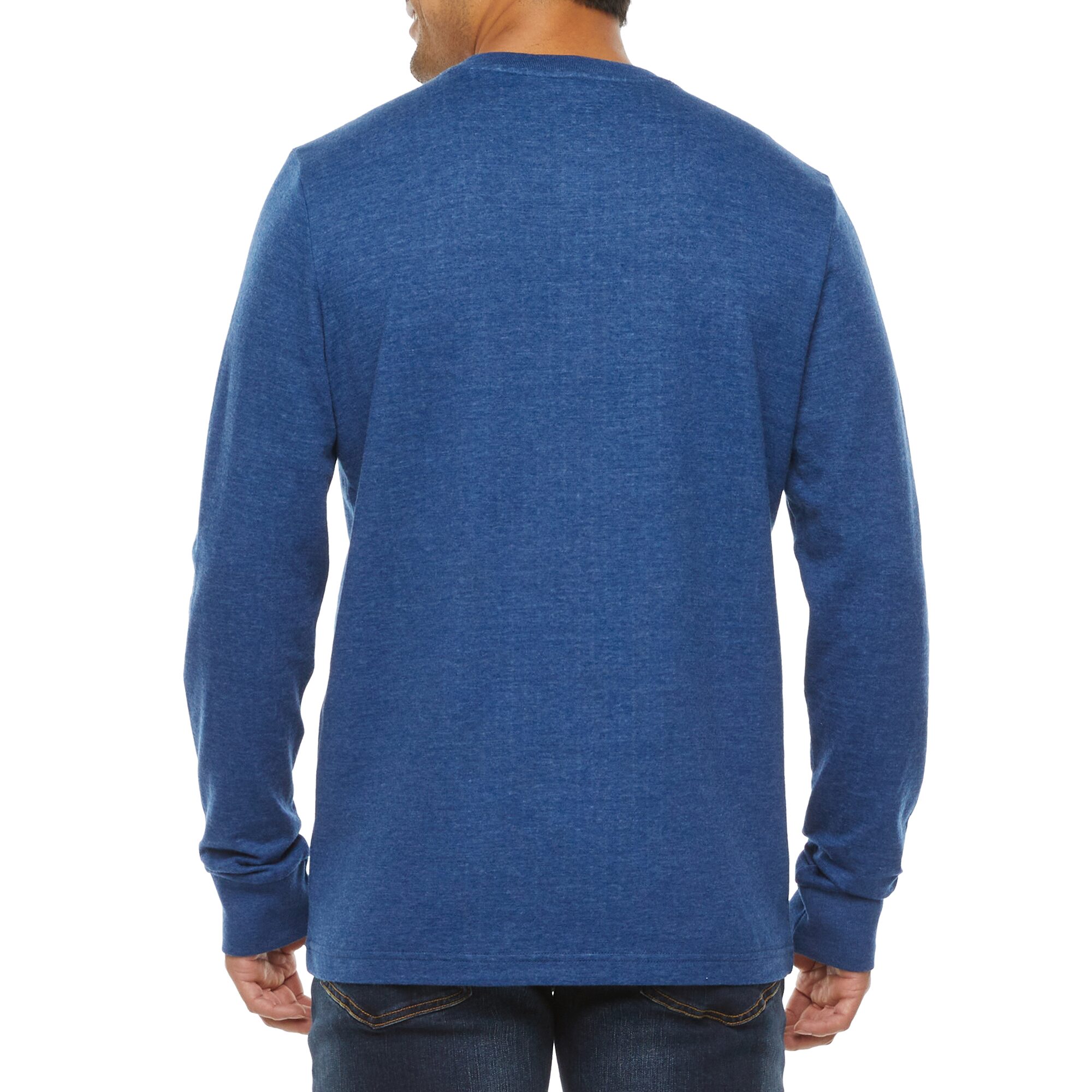 St. John's Bay Super Soft Double Knit Mens Long Sleeve Classic Fit Henley Shirt