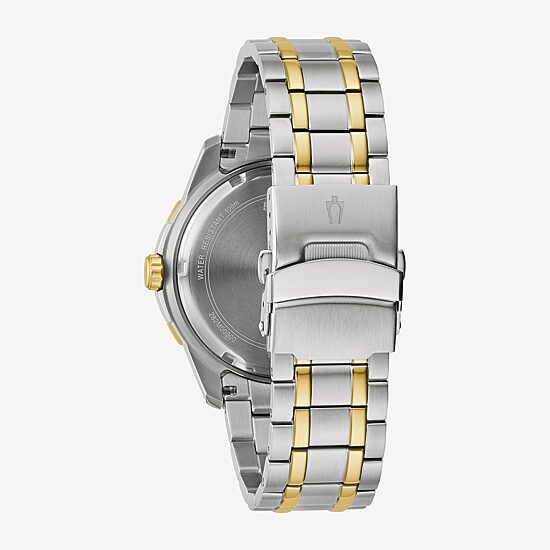 Bulova Mens Two Tone Stainless Steel Bracelet Watch 98b394
