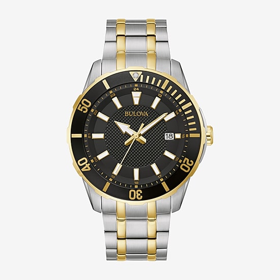 Bulova Mens Two Tone Stainless Steel Bracelet Watch 98b394