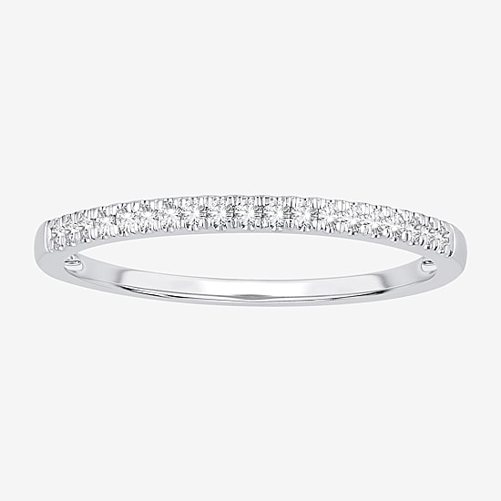 Womens 1/10 CT. T.W. Genuine White Diamond 10K Gold Wedding Band