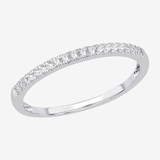 Womens 1/10 CT. T.W. Genuine White Diamond 10K Gold Wedding Band