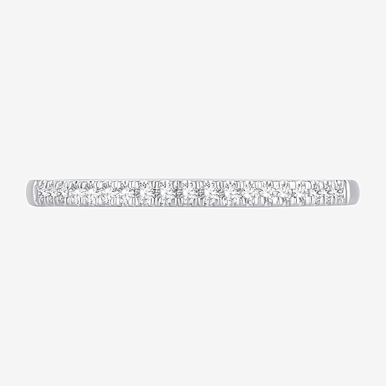 Womens 1/10 CT. T.W. Genuine White Diamond 10K Gold Wedding Band