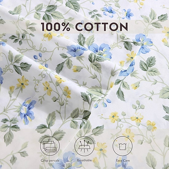 Laura Ashley Meadow Floral 300tc Pillowcase