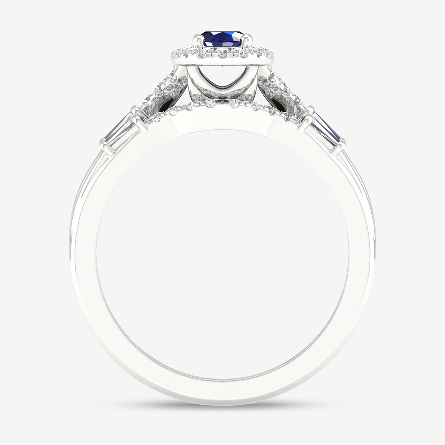 Modern Bride Gemstone and 1/3 CT. T.W. Diamond Oval Halo Bridal Set 10K Gold