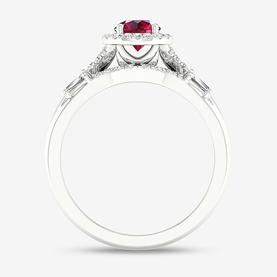 Modern Bride Gemstone Womens 1/3 CT. T.W. Genuine Pink Sapphire 10K Gold Round Halo Bridal Set