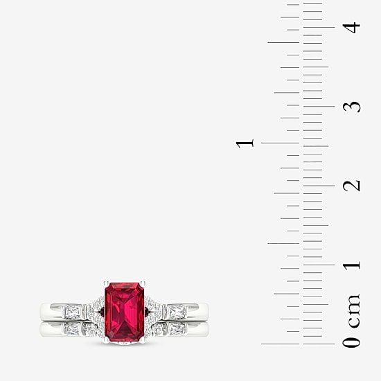 Modern Bride Gemstone Womens 1/4 CT. T.W. Genuine Green Emerald 10K Gold Bridal Set