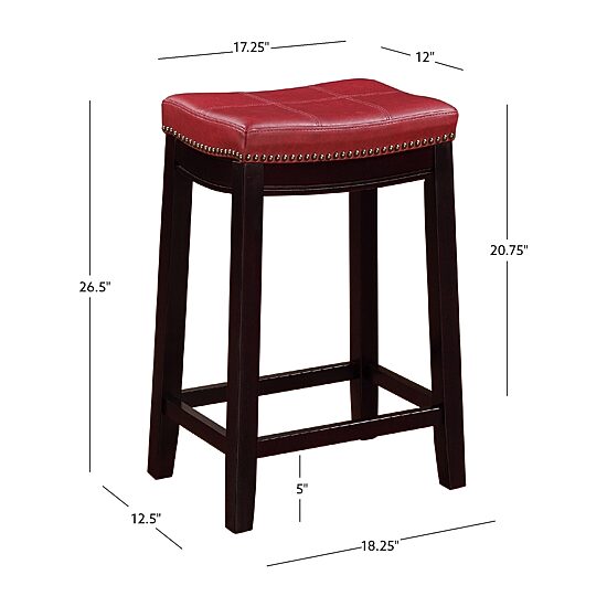 Linon Lakeland Upholstered Backless Counter Stool