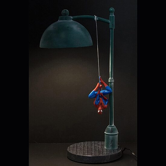 Marvel Street Lamp With Spiderman Figure 16 Inch Led Desk Lamp