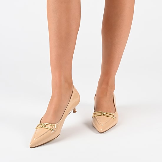 Journee Collection Rumi Womens Pointed Closed Toe Kitten Heel Pumps