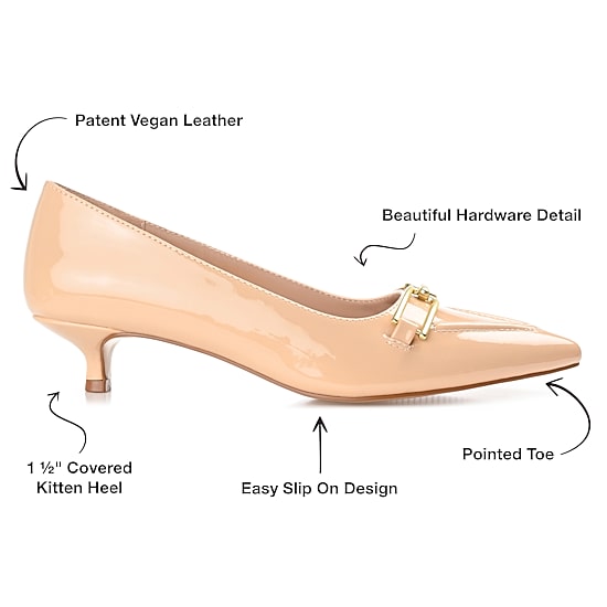 Journee Collection Rumi Womens Pointed Closed Toe Kitten Heel Pumps